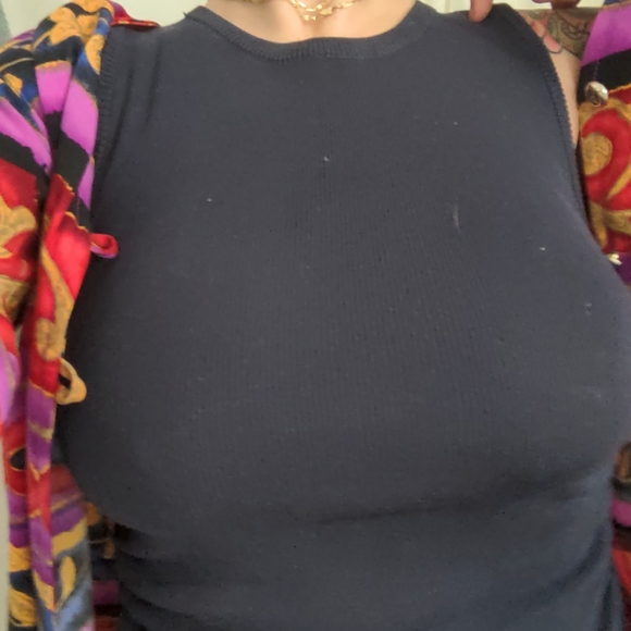 NWT Princess Polly Lioness Military Minds Navy Blue Knit Ruche Dress - Picture 3 of 3